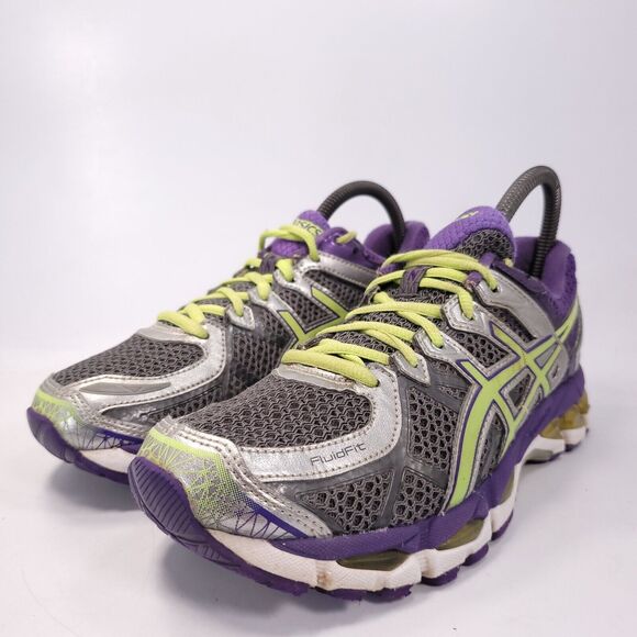 Asics Gel-Kayano 21 Athletic Lace Up Shoe Womens Size 7.5 D T4H7N Gray Purple - Picture 1 of 9